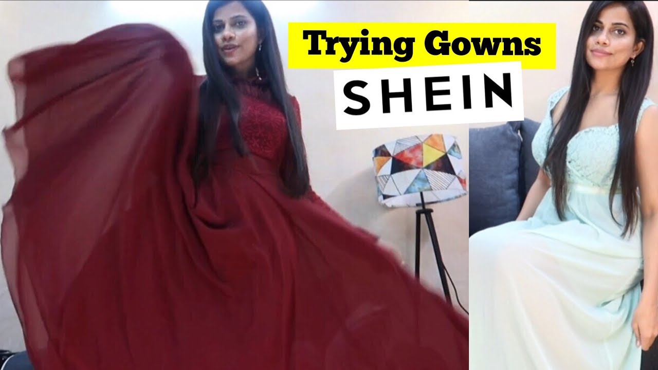A LONG SHEIN HAUL | TRYING PARTY GOWNS | Sana K