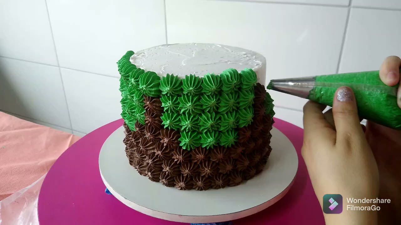 Bolo do tema Minecraft