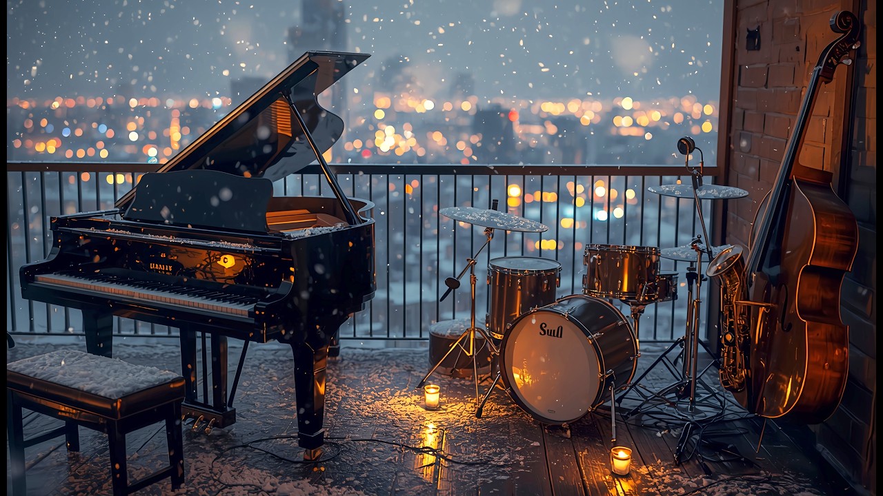 Winter Balcony Ambience with Relaxing Jazz Music 50