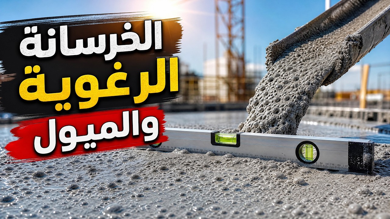 خرسانة ميول السطح - تنفيذ خرسانة الميول - خرسانة ميول - خرسانة الميول للاسطح - ميول بلاط السطح