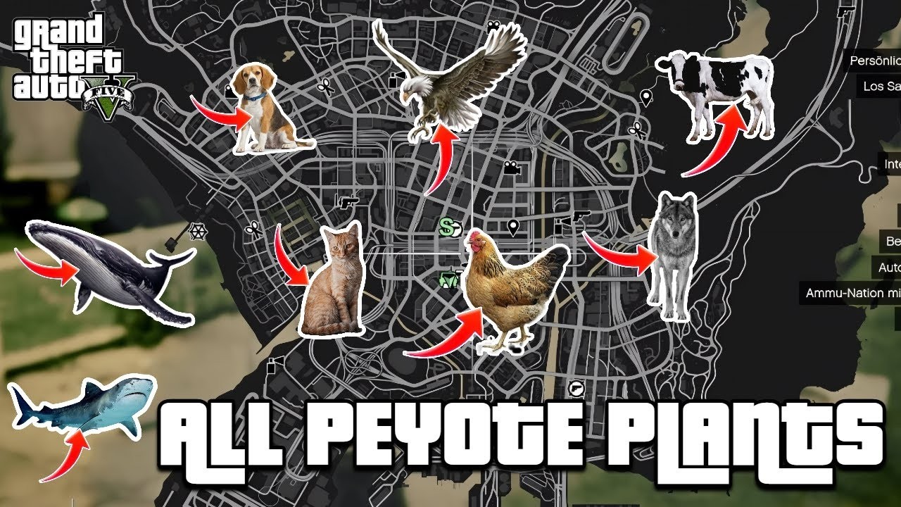 GTA 5 - All 27 Peyote Plants Location Guide - Play as an animal