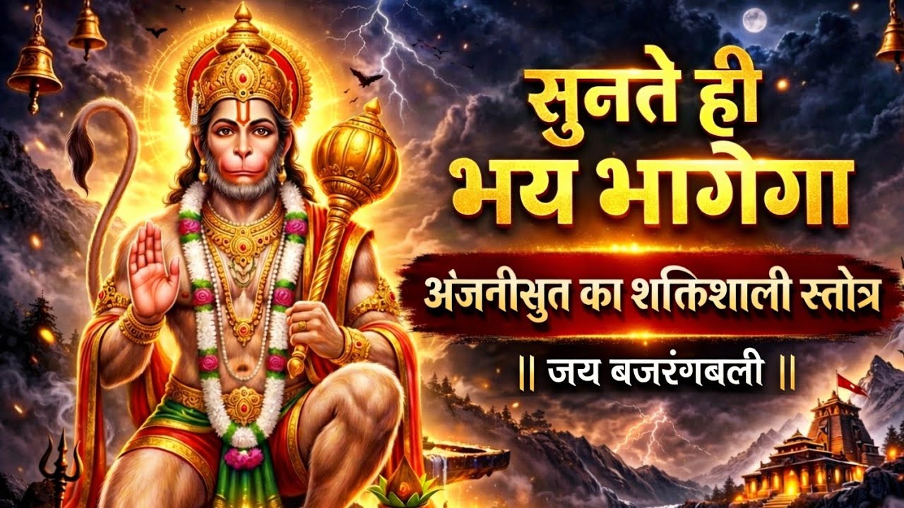सुनते ही भय भागेगा 🚩 शक्तिशाली हनुमान स्तोत्र | जय बजरंगबली