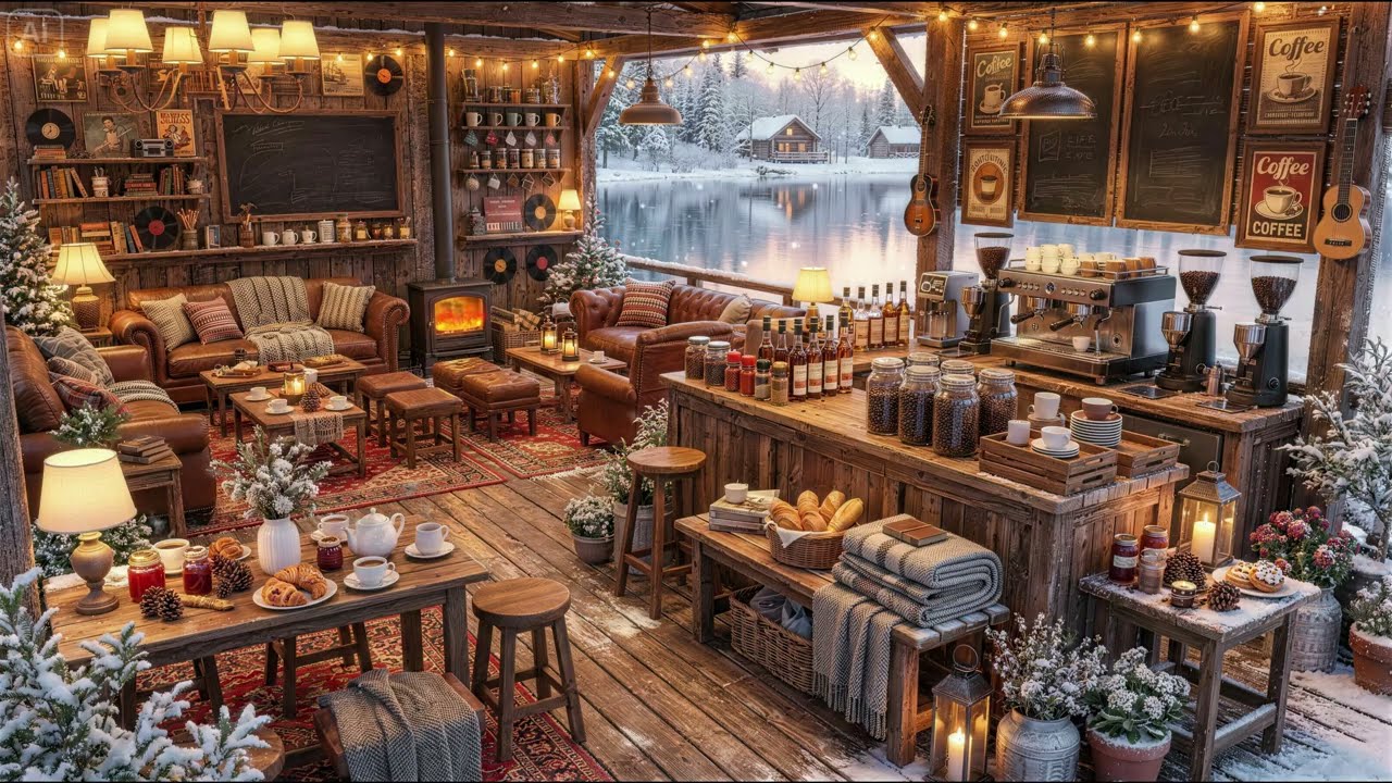 Relaxing Jazz Background Music - Winter Coffee Shop Jazz ☕ Cozy Instrumental Music for Stress Relief