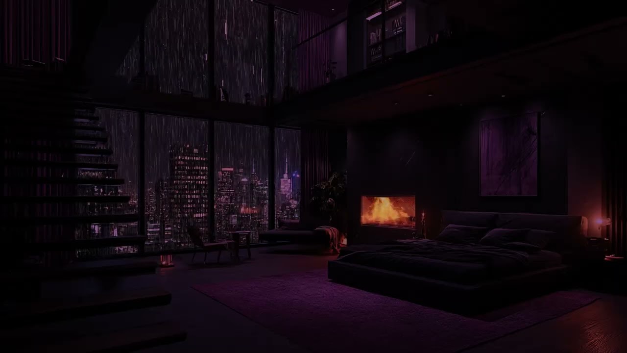 🌧️ Rainy Night in Luxury NYC Apartment | Pure Rain Sounds No Music Deep Sleep - 3 Hours