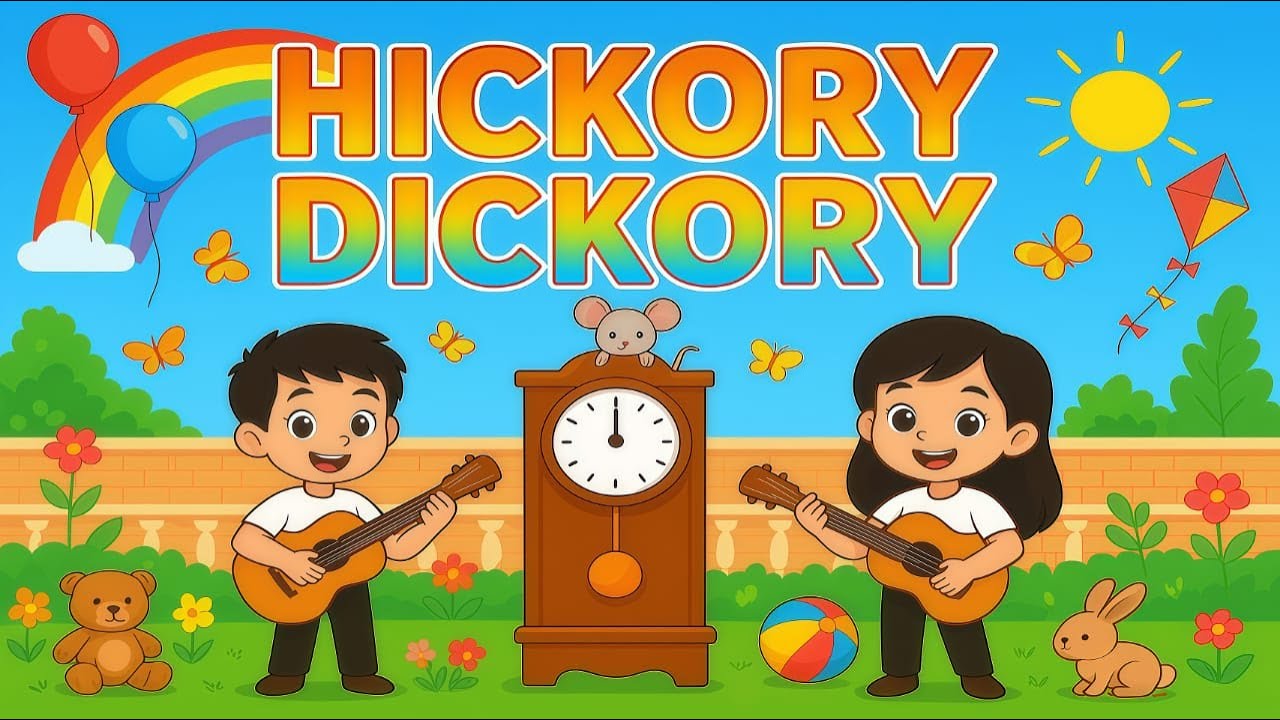 🕰️ Hickory Dickory Dock | Classic Nursery Rhyme for Kids | Sing-Along Fun! 🎶