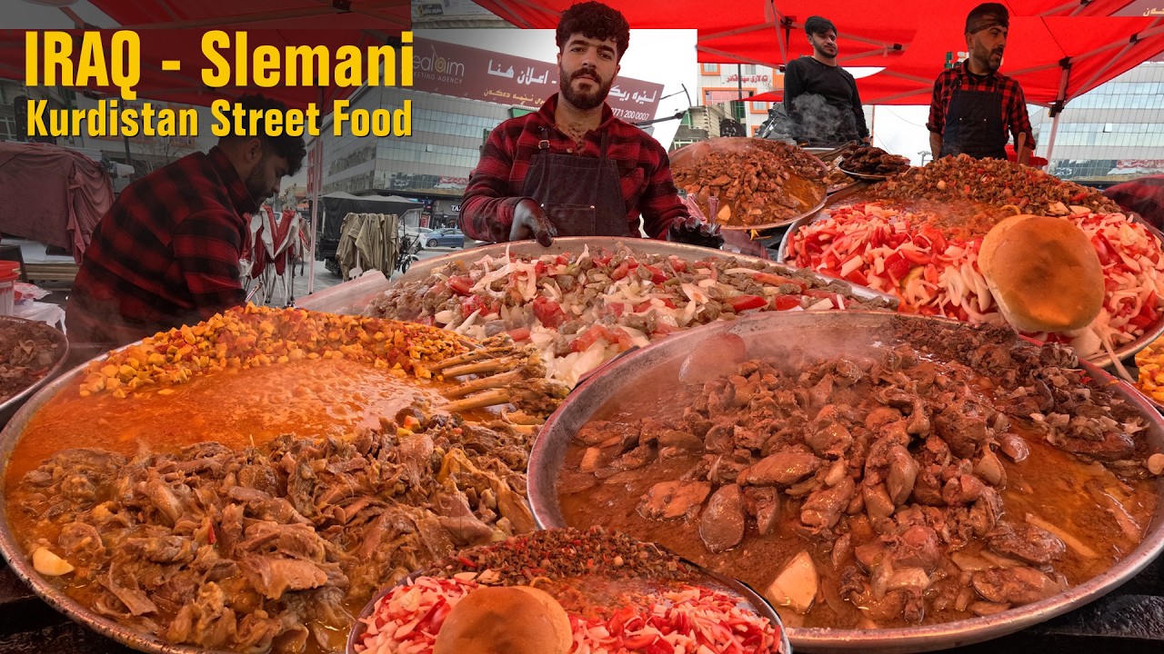 UNIQUE Street Food in IRAQ! $1 Kurdish Food 🇮🇶 Slemani, Kurdistan