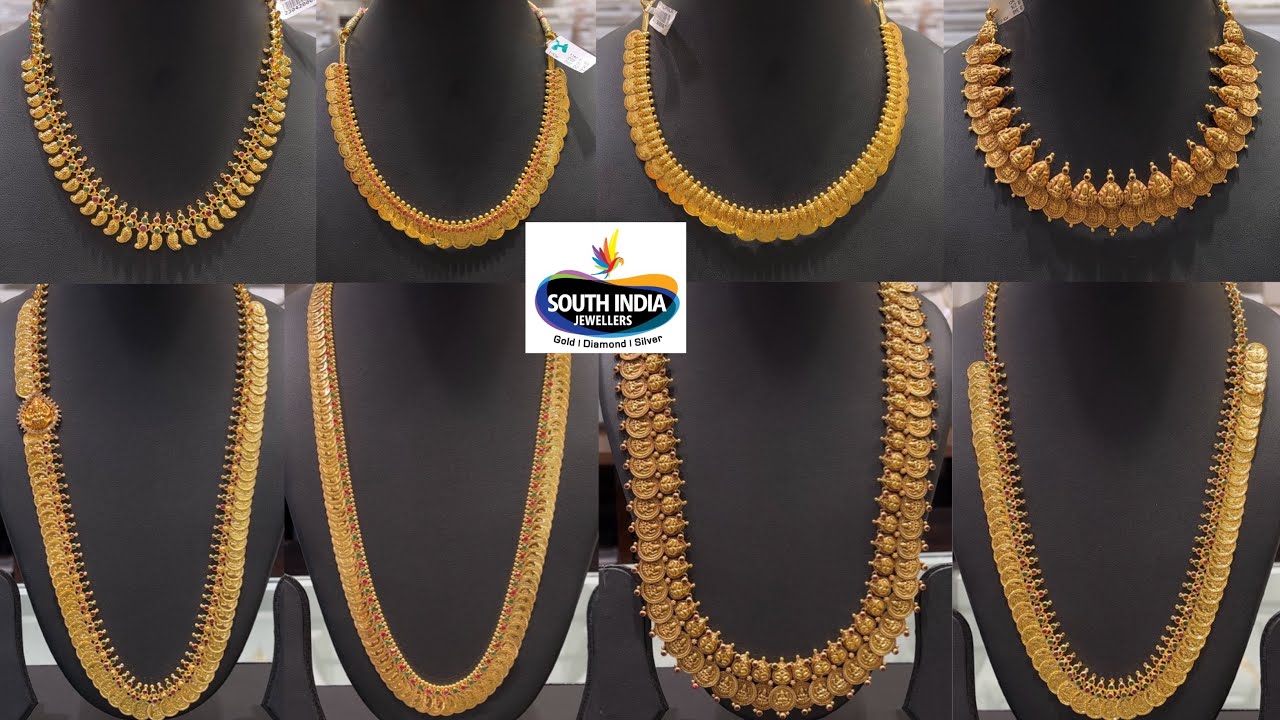 Southindia Jewellers Kasu Mango Necklaces & Haram Designs | kasu haram starts from 36 gms only