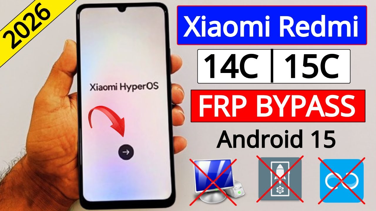 Xiaomi Redmi 14C/15C Frp Bypass Android 15 (HyperOS) Google Account Lock Remove 2026 Without PC
