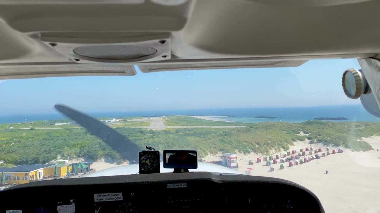 Helgoland Landung Piste 03 Cessna Short Landing small island