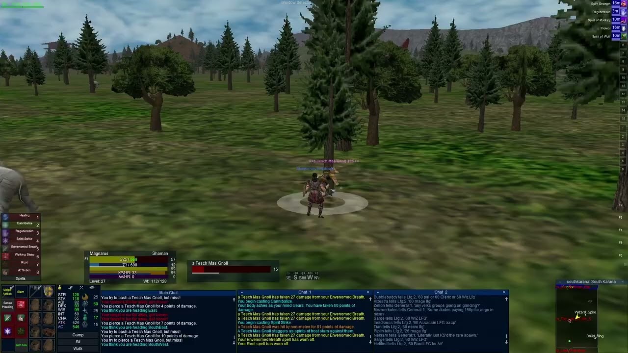 27 to 29 - SSF Shaman - South Karana - Quarm Everquest