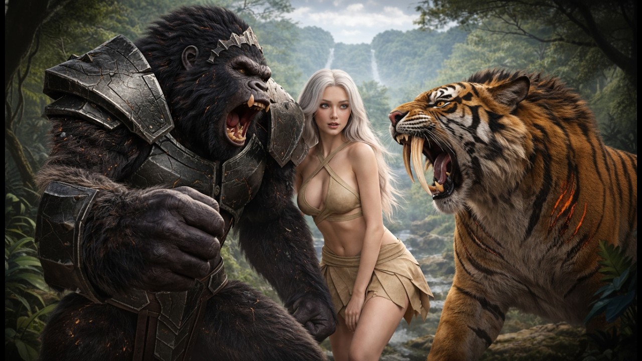 King Kong vs Giant Tiger: Can He Save the Beauty? (4.5 Million Years Ago)