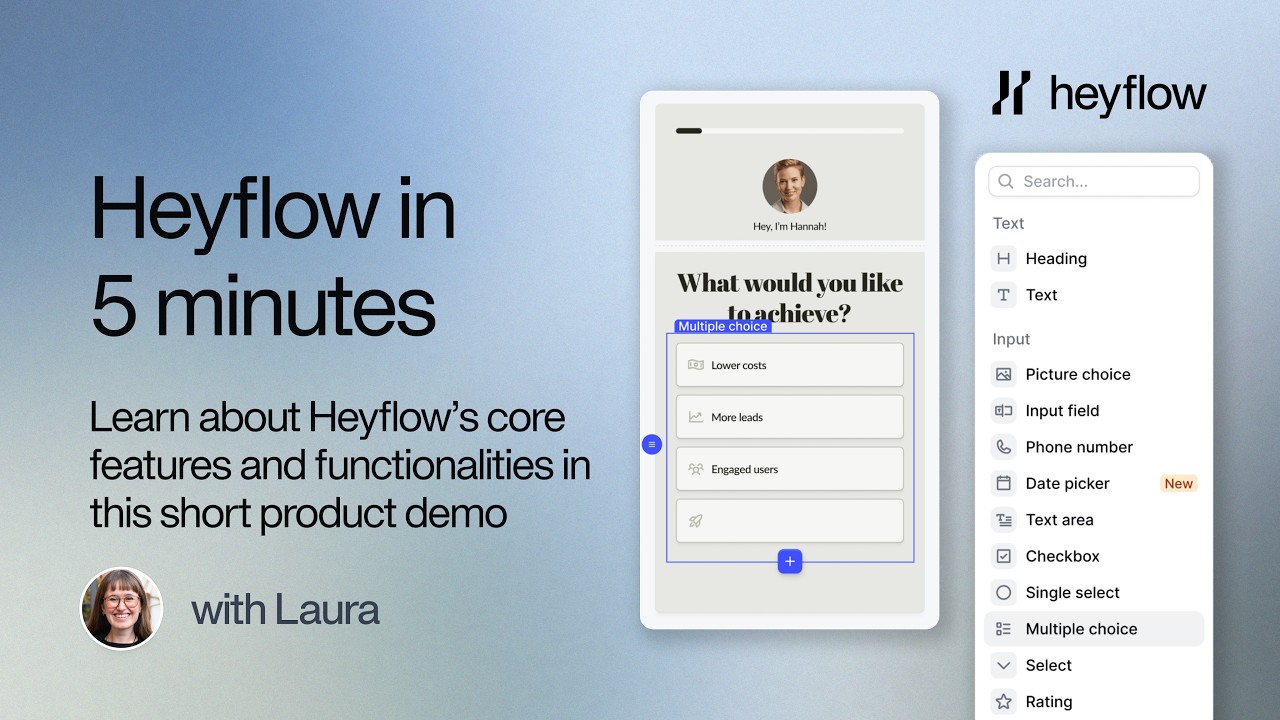 Heyflow Product Demo: No-Code Funnel Builder Tutorial in 5 Minutes