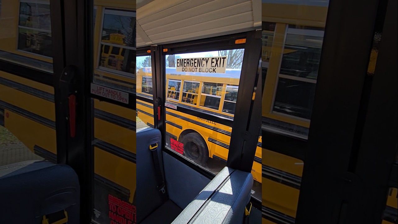Emergency Exit window demonstration / 2024 Thomas C2 School Bus #thomasbuiltbuses #schoolbus #safety