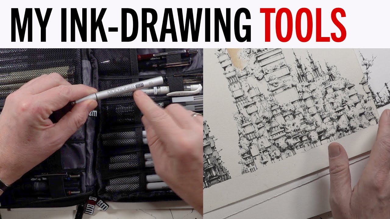 All my ink drawing tools which I used the last 3 years