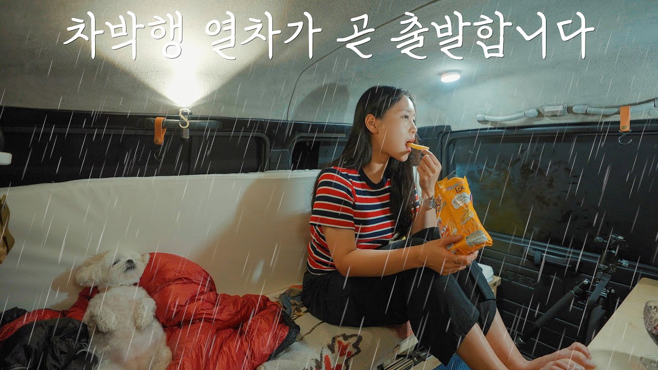 천하태평 말티즈와 조용한 숲 속 우중차박 | 새로운 타프로 어닝 만들기 | 양평 거북바위캠핑장