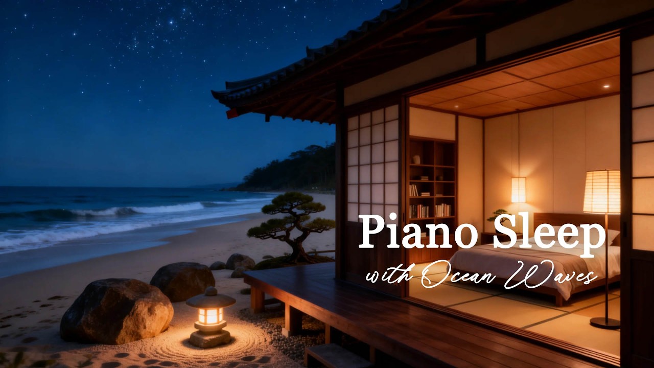 3 Hours Piano Sleep Music with Ocean Waves 💤 For Insomnia, Stress & Anxiety