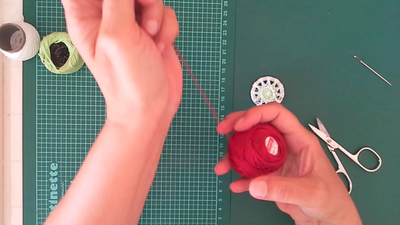 Zwirnknopf selber gemacht, Anleitung in deutsch.