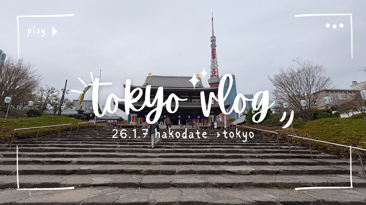 26年1月7日東京1日目Vlog　函館から東京へ　増上寺見学
