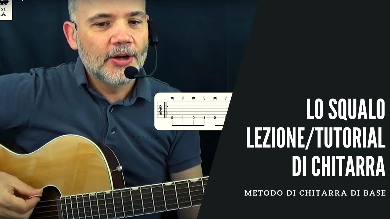 Lo squalo Theme (J. Williams) - lezione /tutorial di chitarra:  riff/esercizio