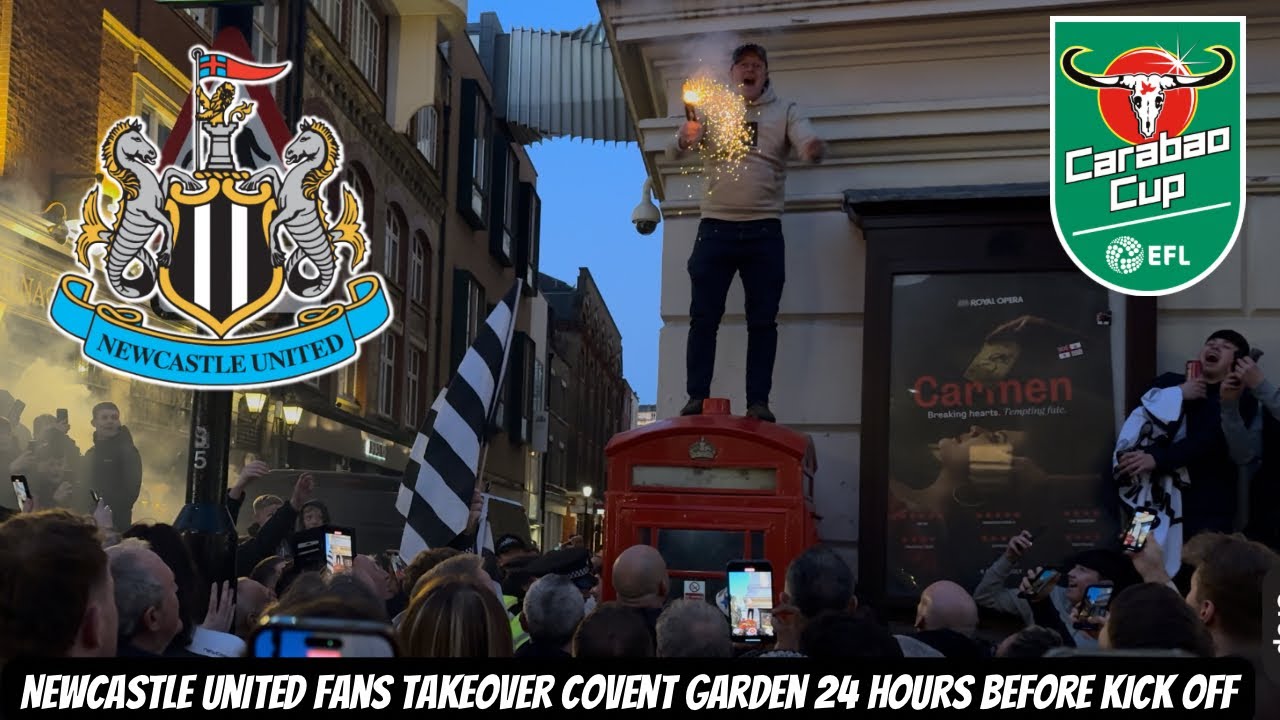 *CRAZY SCENES* Newcastle United fans TAKEOVER COVENT GARDEN ahead of Carabao Cup final vlog !!!!