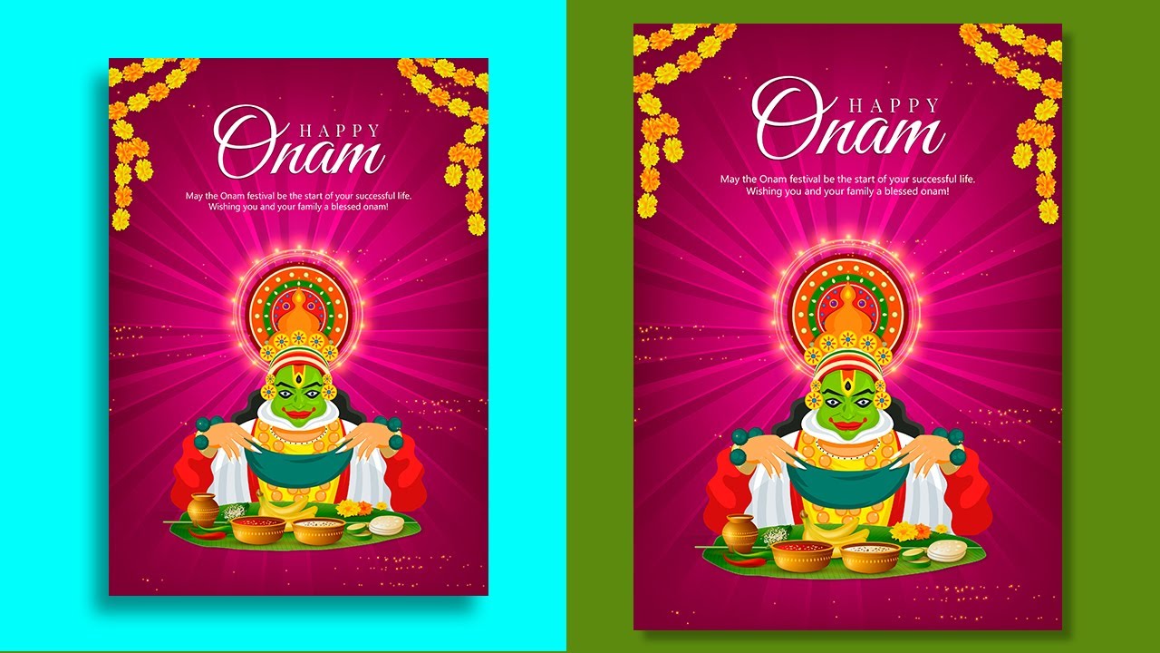 Onam Poster Design in photoshop | Onam Banner design | Onam flyer Design | Onam special 2023