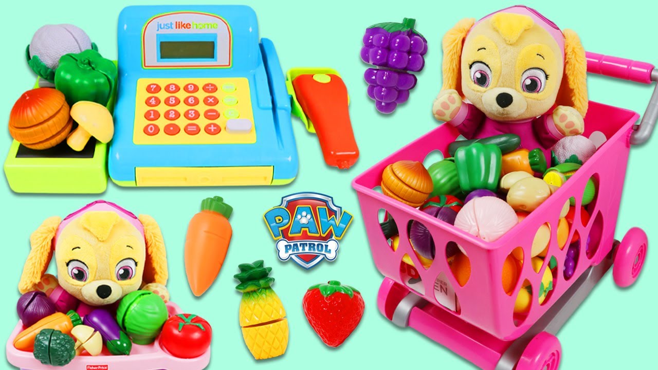 Paw Patrol Pup Baby Skye Shops with Toy Cash Register!