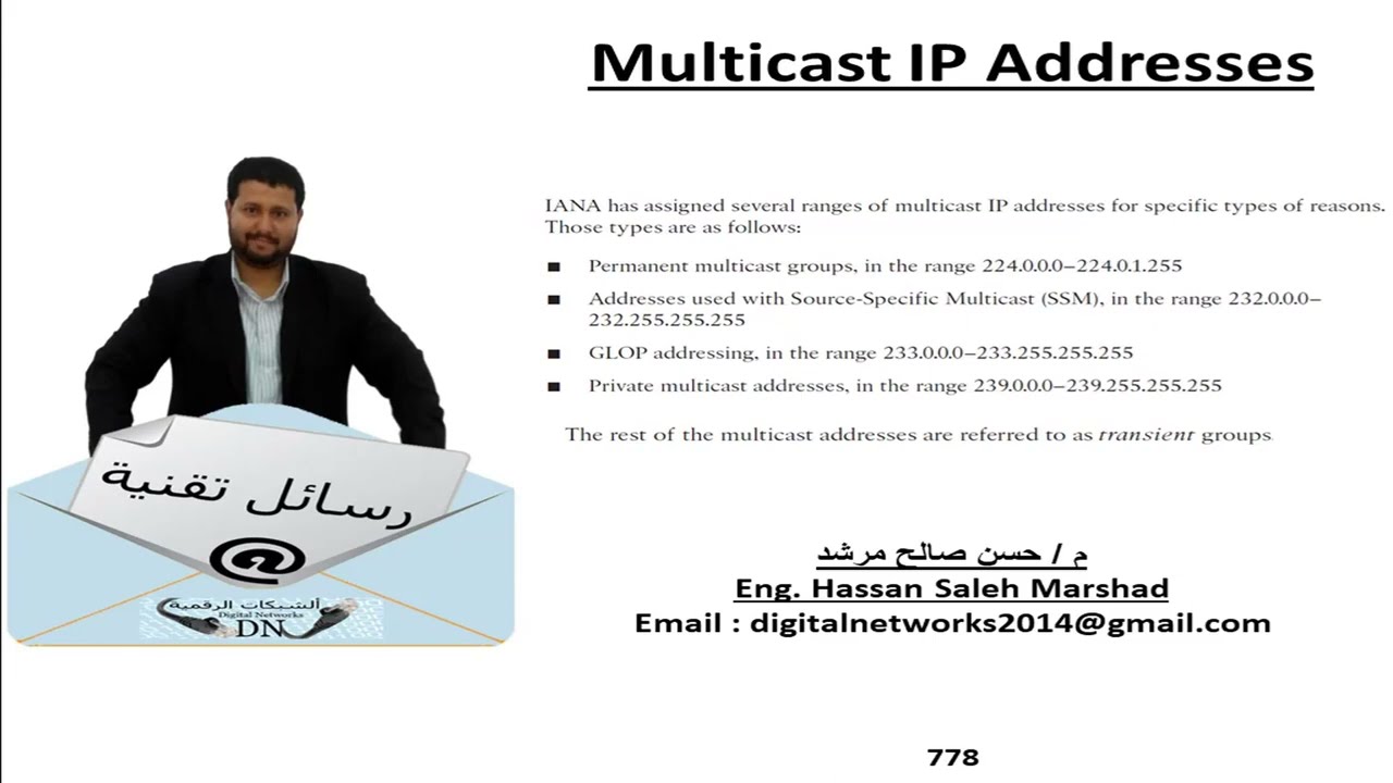 رسالة تقنية 778 : Multicast IP Addresses