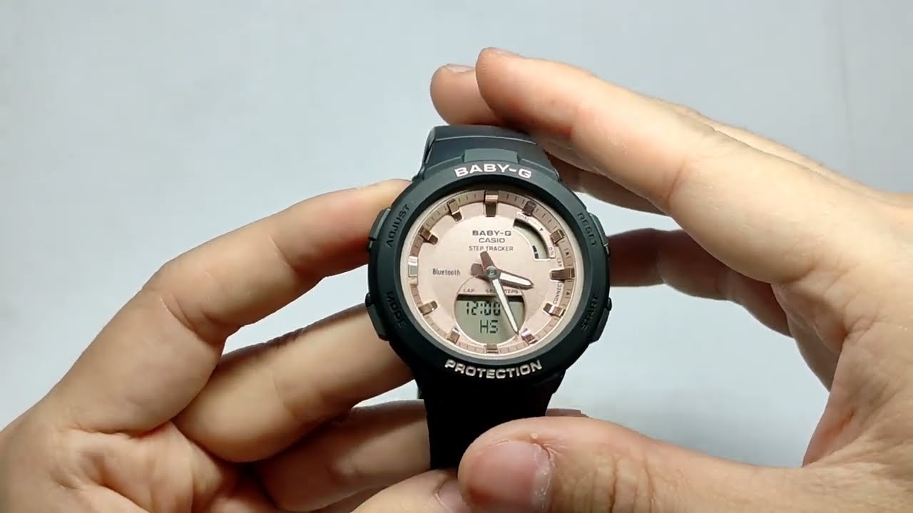 Cara Setting Jam Tangan Casio Baby-G BSA-B100MF-1A Agar Sinkron Analog Digitalnya