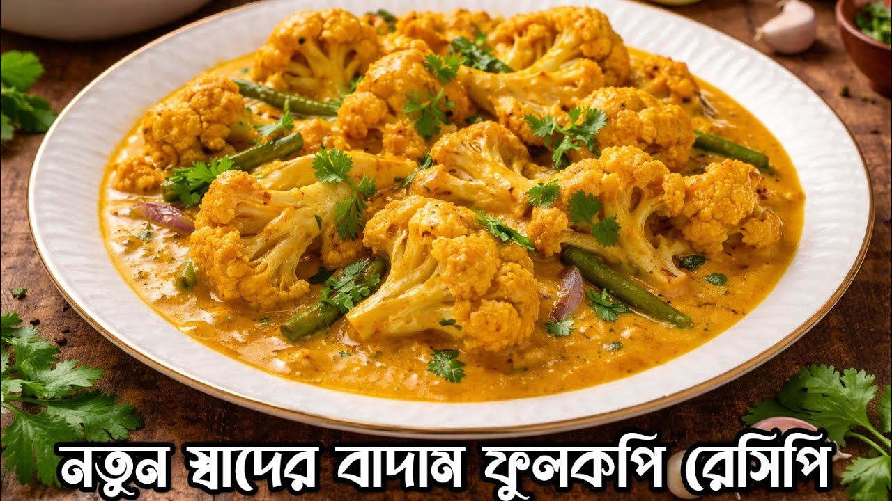 নতুন স্বাদের বাদাম ফুলকপি রেসিপি  #ফুলকপি #ফুলকপির #বাদাম 