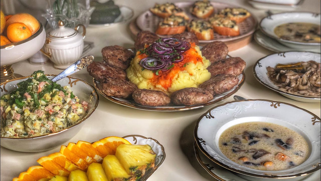 УЖИН-ОБЕД НА 2-3ДНЯ, САЛАТ ОЛИВЬЕ ,САМЫЕ ВКУСНЫЕ ГОВЯЖЬИ КОТЛЕТЫ😋ГОРЯЧИЕ БУТЕРБРОДЫ🥪ПЮРЕ, СУП
