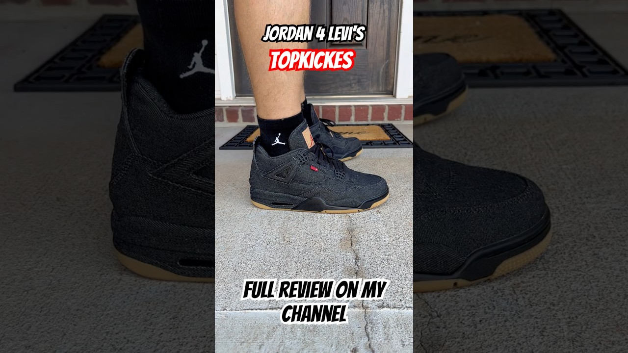 Jordan 4 Levi&rsquo;s from Topkickes.  Full review on my channel #jordan #shoes #review