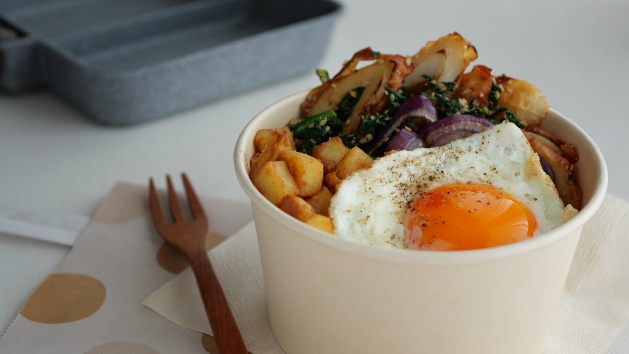 【3品を仕切りフライパンで♡目玉焼き弁当】「まるめし」 | Fried egg bento
