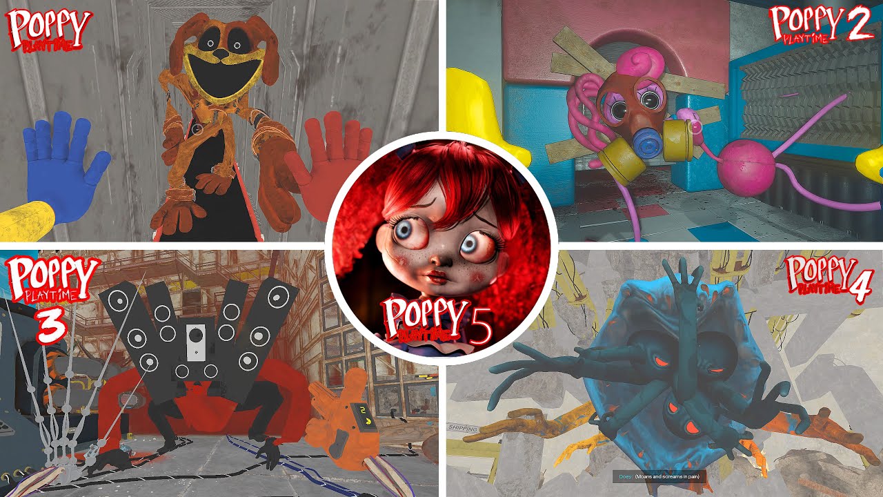 Poppy Playtime: Chapters 1, 2, 3, 4, 5 - All BOSSES and ENDINGS in BRIGHT Mode & Jumpscares #23
