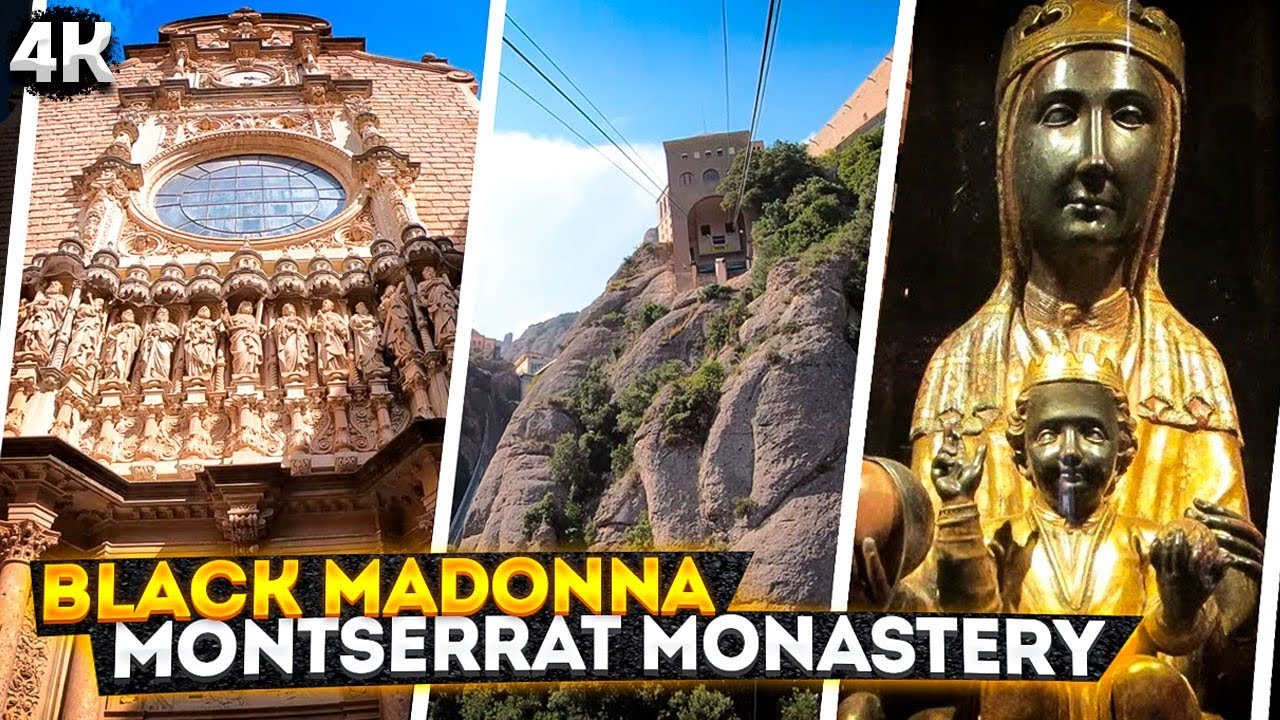 Black Madonna. Montserrat Monastery 4K
