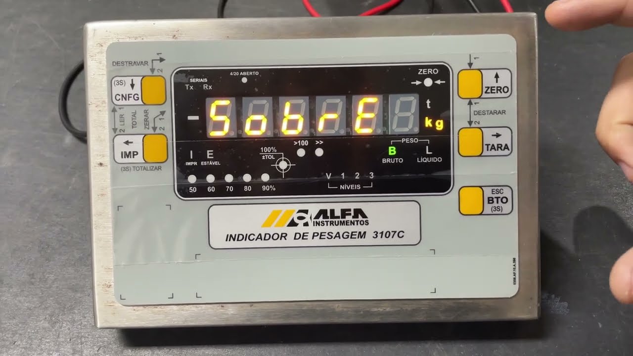 Teste Indicador de Pesagem ALFA INSTRUMENTOS 3107C  Orçamento: 7357  NDS: 8848