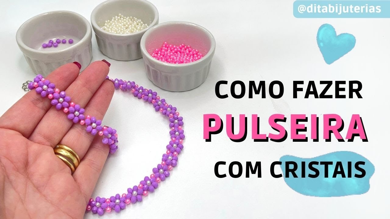 Como fazer Pulseira com Cristais Entrelaçados #tutorial #comofazerpulseira #pulseiradecristais #pap