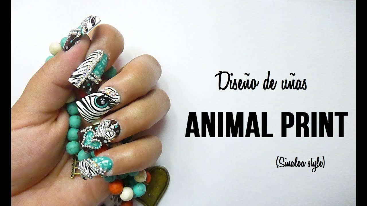 Diseño de uñas acrilicas animal print (sinaloa style)