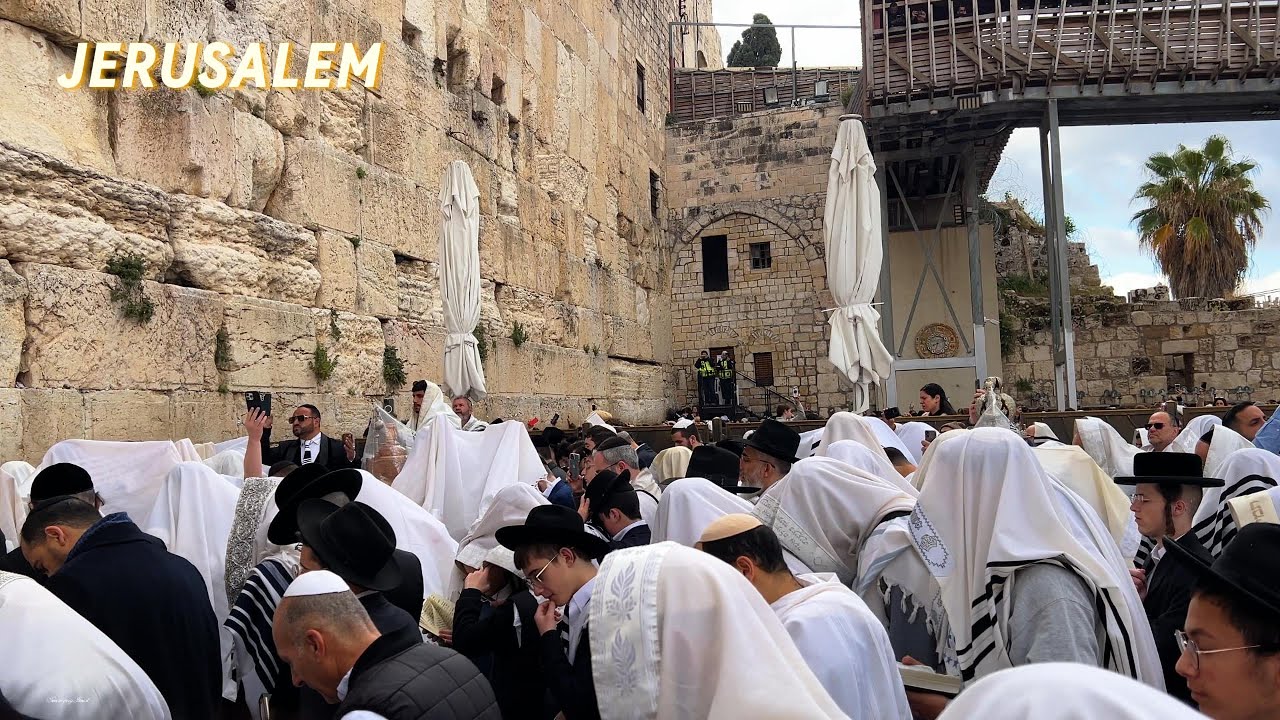 The Priestly Blessing (Birkat Kohanim) on Passover at the Western Wall in Jerusalem, Israel 2025