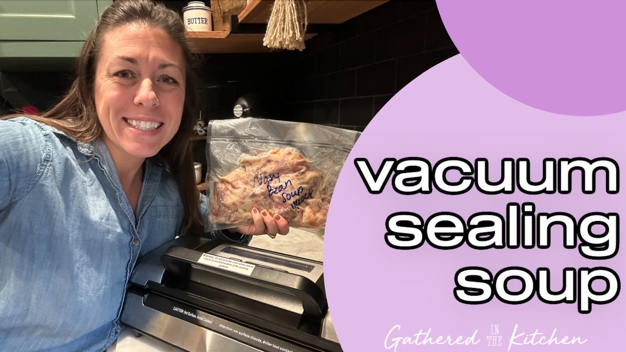 Vacuum Sealing Navy Bean Soup with Nesco Deluxe Sealer