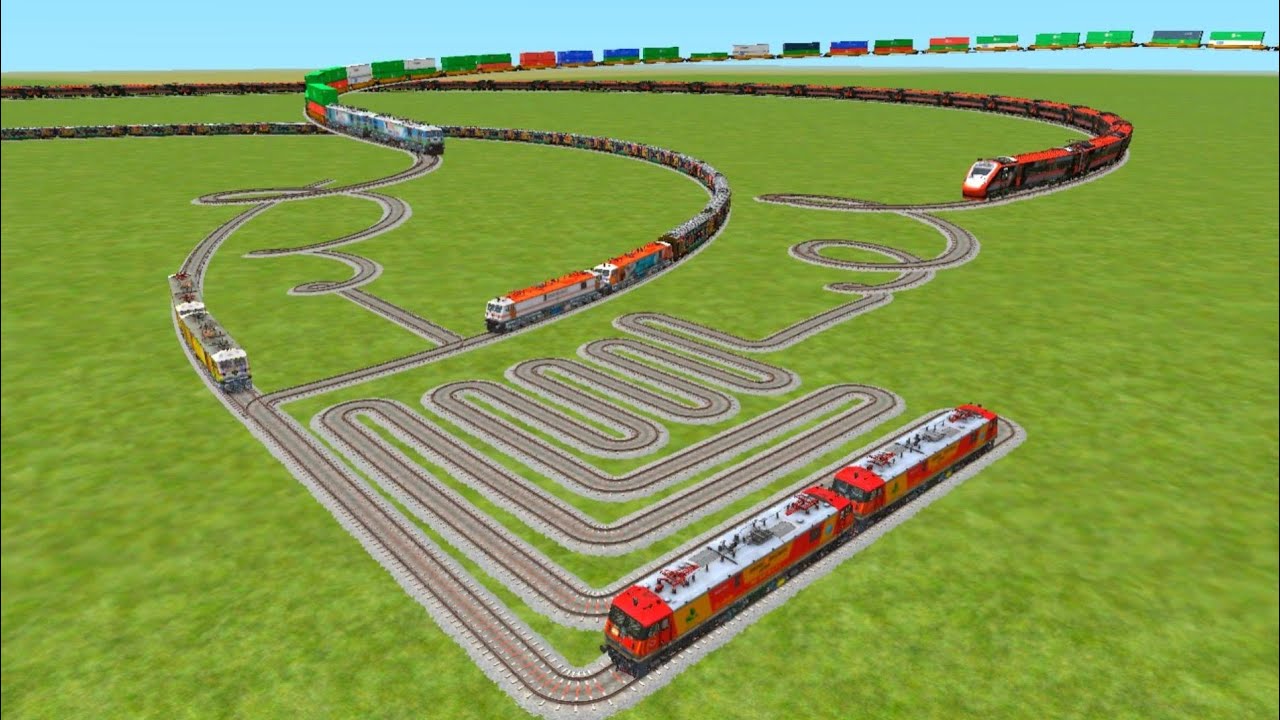 New trains Round train running over bridge crossing bumpy classic world gameing moment classic world