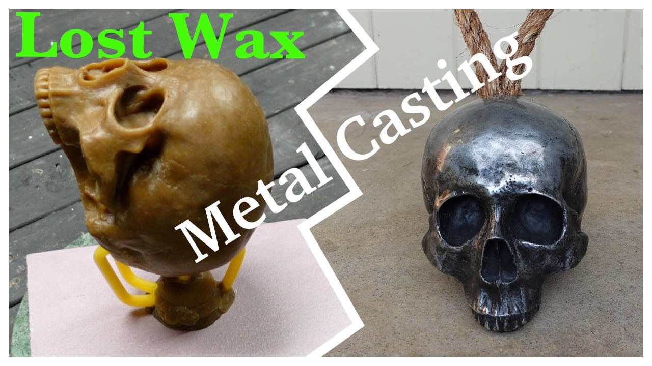 Lost Wax Skull doorstop Melting Metal at Home