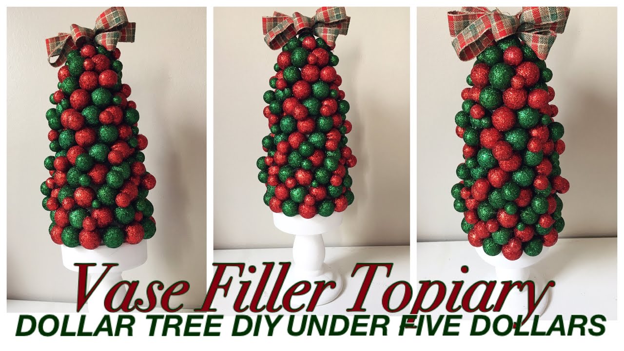 Dollar Tree DIY Christmas Decor | Tree Topiary | Christmas Crafts