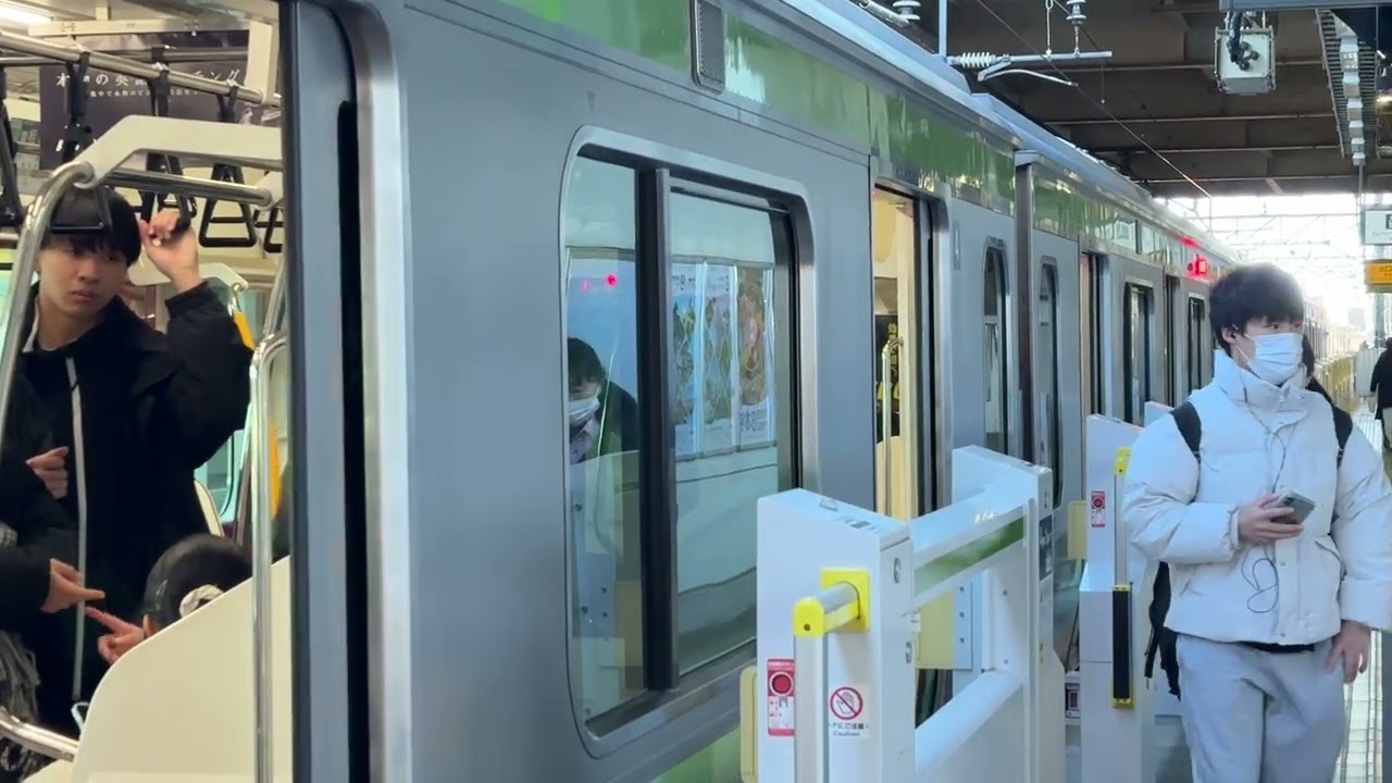 【ワンマン化前】横浜線が相模原駅1番線に到着・発車メロディー『Verde Rayo(低音強調)』を鳴らして発車するシーン