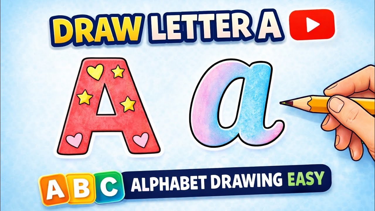 How to Draw Alphabet A | Capital A and Small a Drawing Easy | Alphabet Drawing for Kids