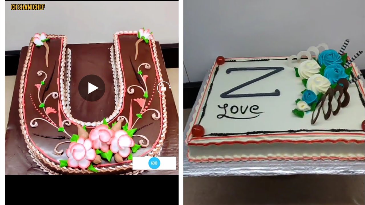 How to create latter's / shape cake / U & Z shape how to make /best cakes /birthday cake /beautiful