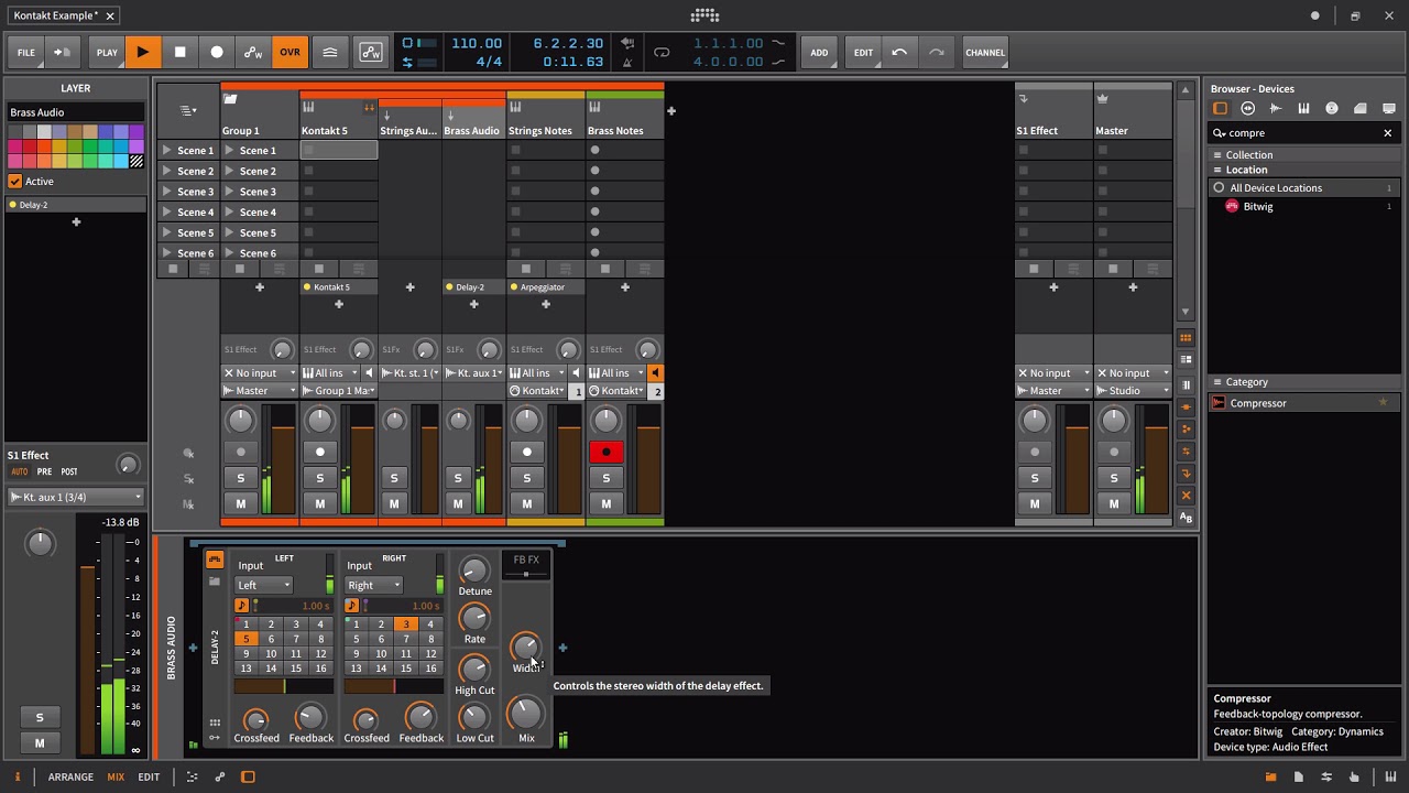 Routing Kontakt in Bitwig Studio 2 (No Commentary)