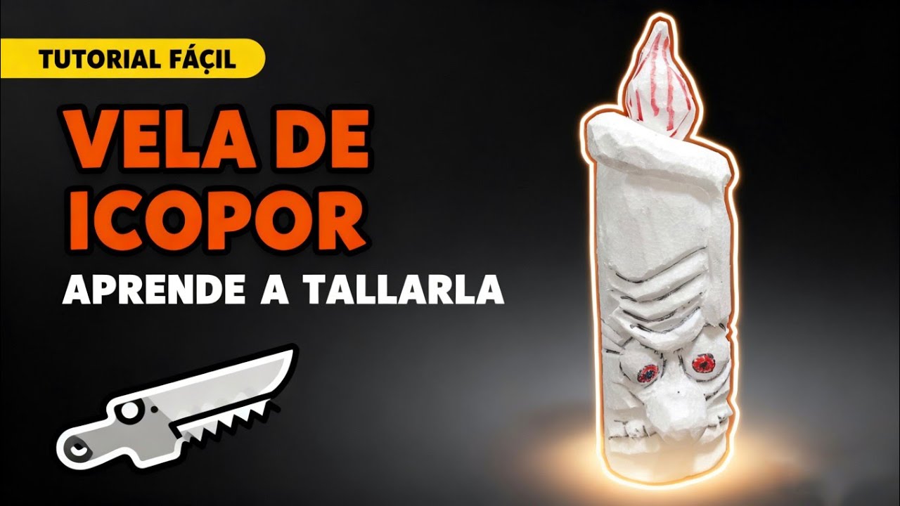Cómo Tallar Una VELA con ROSTRO en icopor.