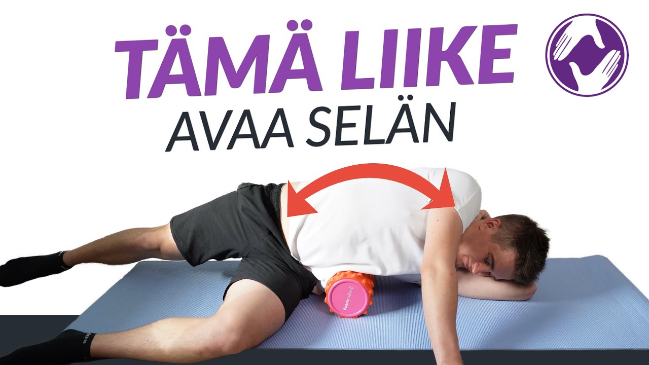 Selkäranka auki yhdellä putkirullaliikkeellä