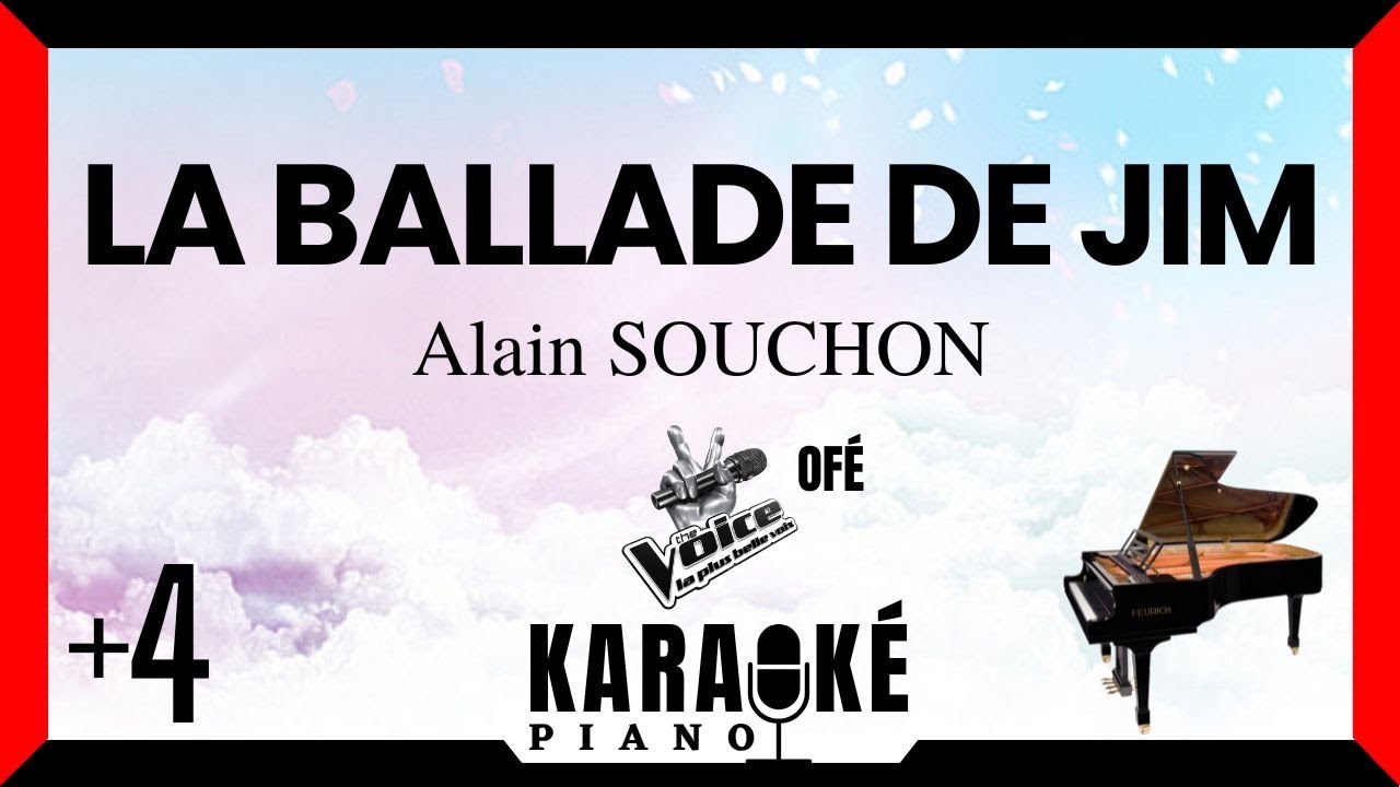 La ballade de Jim • Alain SOUCHON (Karaoké Piano Français) +4