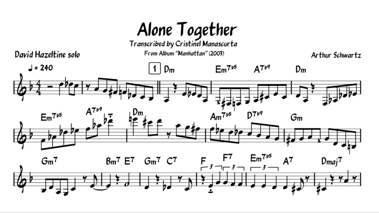 David Hazeltine - Alone Together (transcription)